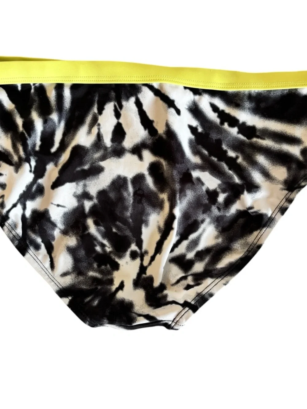 Justice Black & White Tie-Dye Bikini with Yellow Trim